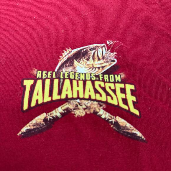 Reel Legends Tallahassee Graphic T-Shirt Red Bass Fishing Tee Size Medium - Picture 5 of 8